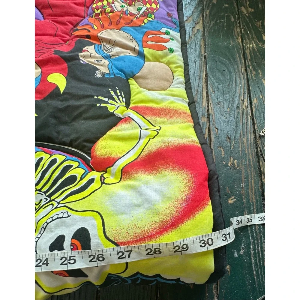 Vintage Halloween baby blanket Witch Skeleton Black Cat Pumpkin Retro Spooky